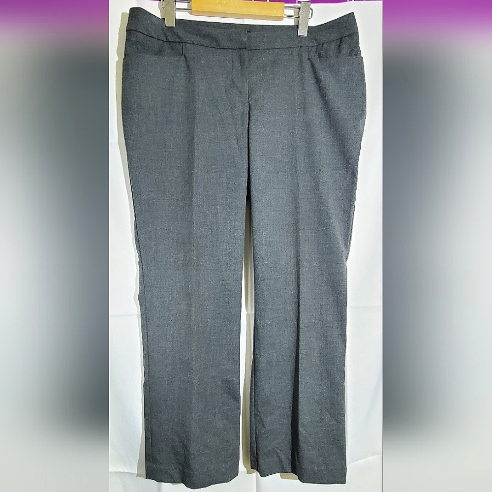 Haggar Petite Grey Straight Leg Trousers - Size 12